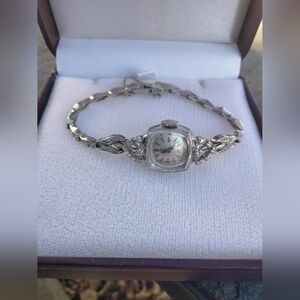 Omega 14kt White Gold with 28 Natural Diamonds Women's Watch Bracelet